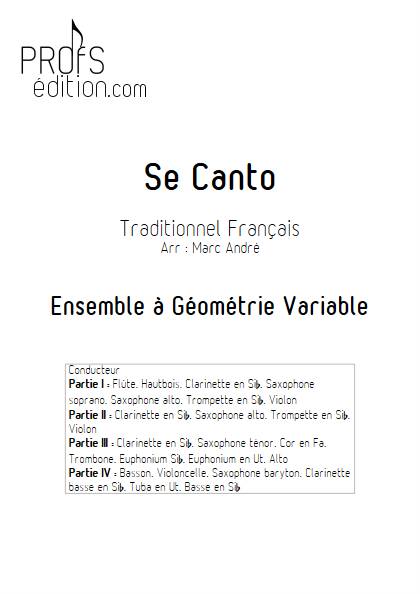 Se Canto - Ensemble Variable - TRADITIONNEL FRANCAIS - front page
