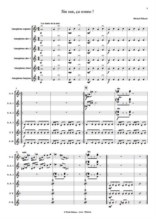 Six sax, ça sonne - Ensemble de Saxophones - RIBAULT M. - app.scorescoreTitle