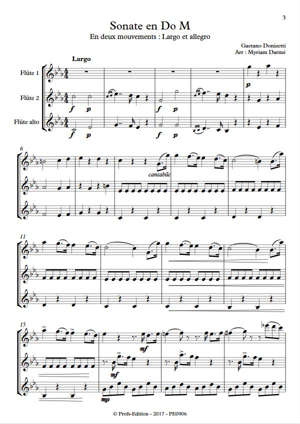 Sonate en Do Majeur - Trio de flûtes - DONIZETTI G. - app.scorescoreTitle