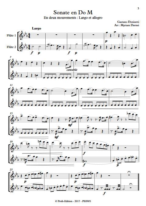 Sonate en Do Majeur - duo de flûtes - DONIZETTI G. - app.scorescoreTitle