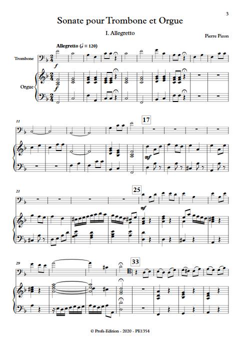 Sonate pour Trombone - Trombone & Orgue - PIZON P. - app.scorescoreTitle