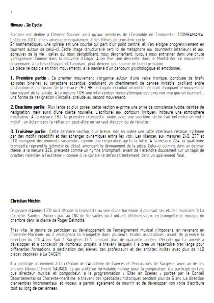 Spirales - Quintette de trompettes - MECHIN C. - Educationnal sheet