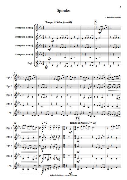 Spirales - Quintette de trompettes - MECHIN C. - Score