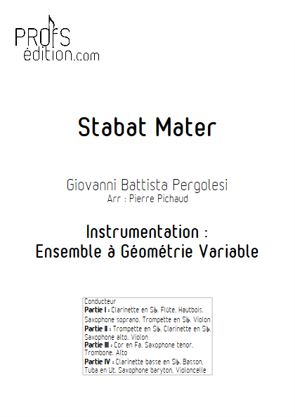 Stabat Mater - Ensemble à Géométrie Variable - PERGOLESI G. B. - front page