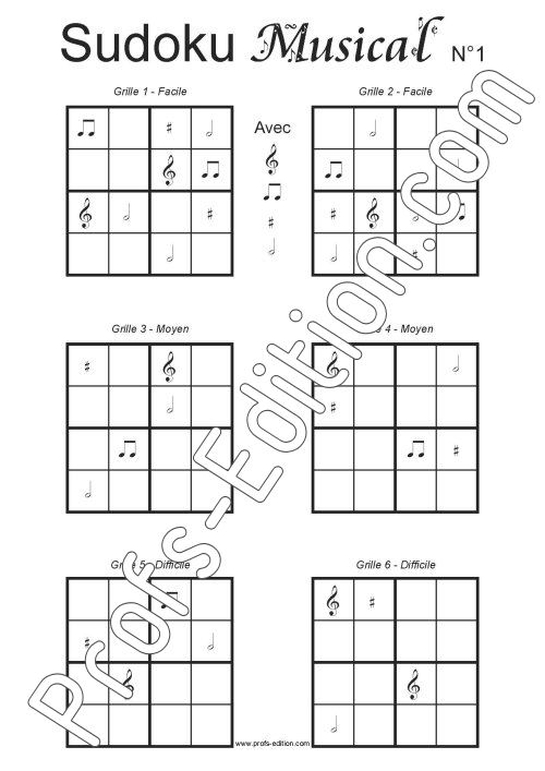 24 grilles de Sudoku Musical - Formation Musicale - LOUIS D. - front page