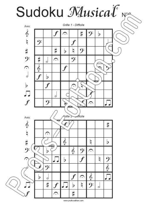 24 grilles de Sudoku Musical - Formation Musicale - LOUIS D. - Educationnal sheet