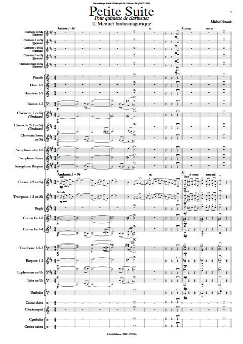 Petite Suite 2e Mouvement - Quintette de Clarintettes et Harmonie - NOWAK M. - app.scorescoreTitle