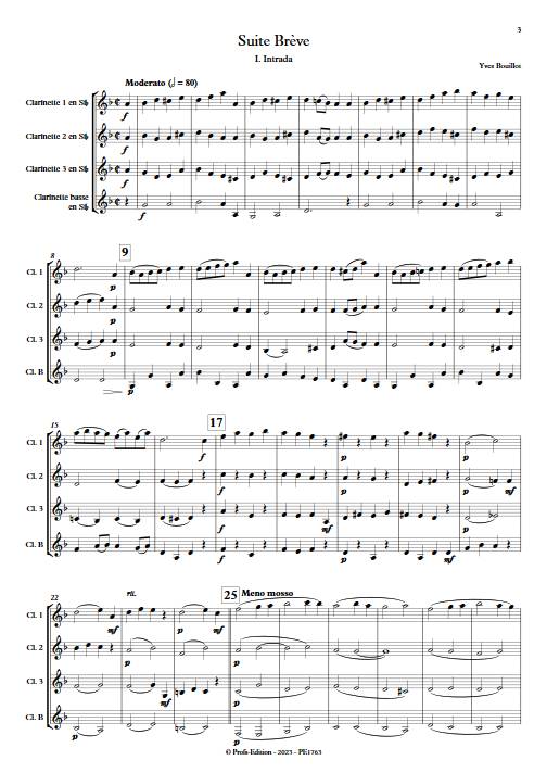 Suite brève - Quatuor de Clarinettes - BOUILLOT Y. - app.scorescoreTitle