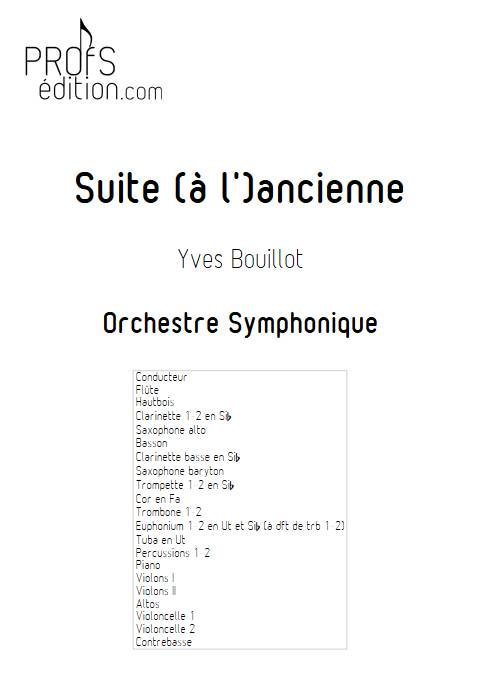 Suite ancienne - Orchestre Symphonique - BOUILLOT Y. - front page