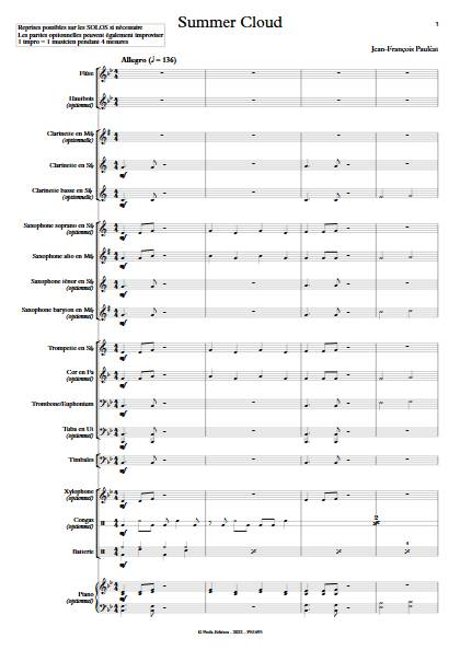 Summer Cloud - Orchestre d'harmonie - PAULEAT J.F. - app.scorescoreTitle