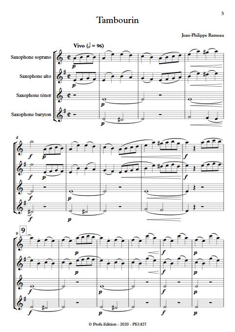 Tambourin - Quatuor de Saxophones - RAMEAU J. P. - app.scorescoreTitle