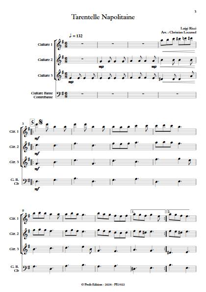 Tarentelle Napolitaine - Ensemble de Guitares - RICCI L. - app.scorescoreTitle