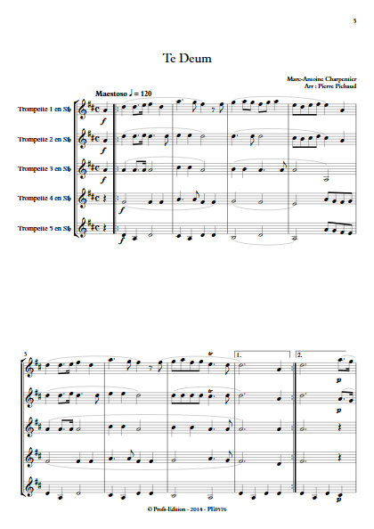 Te Deum - Quintette de Trompettes - CHARPENTIER M. A. - app.scorescoreTitle