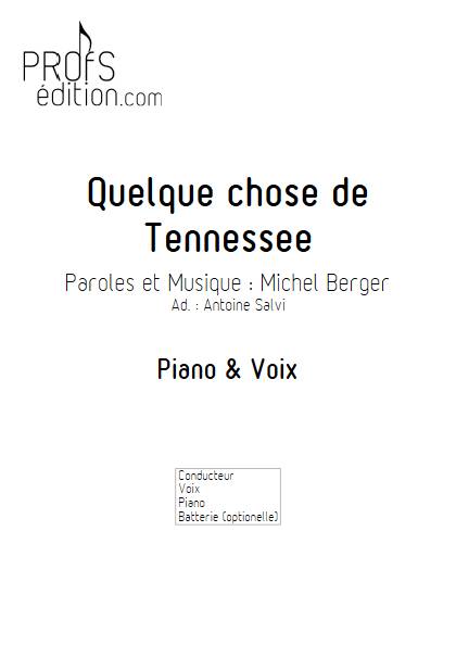 Quelque chose de tennesse - Piano Voix - BERGER M. - front page