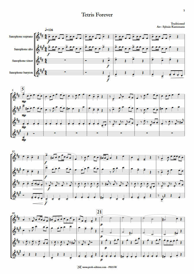 Tétris - Quatuor de Saxophones - TRADITIONNEL RUSSE - app.scorescoreTitle