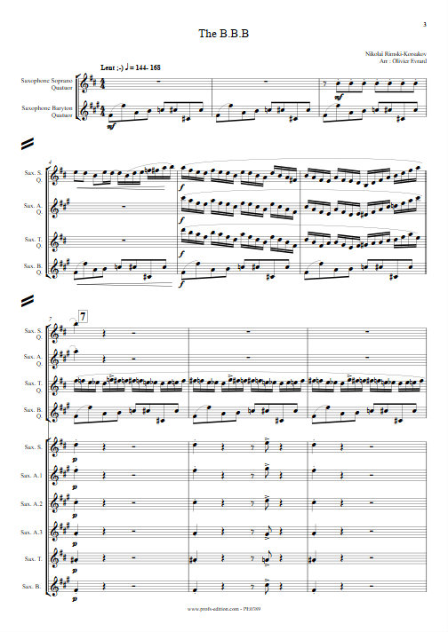 Bumble Bee Boogie (le vol du bourdon) - Quatuor et Ensemble de Saxophones - RIMSKY-KORSAKOV N. - app.scorescoreTitle