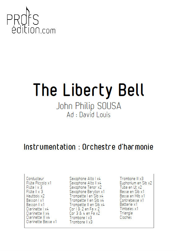 The Liberty Bell March - Orchestre harmonie - SOUSA J.P. - front page