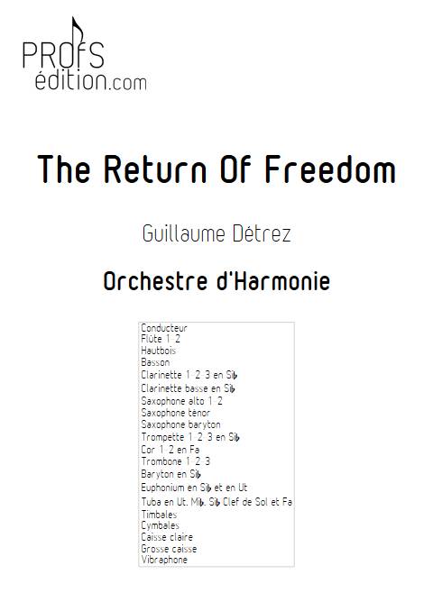 The return of freedom - Orchestre d'harmonie - DETREZ G. - front page