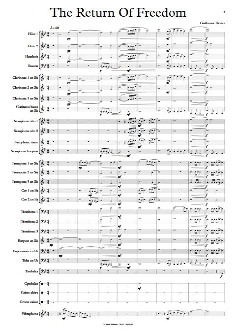 The return of freedom - Orchestre d'harmonie - DETREZ G. - Score