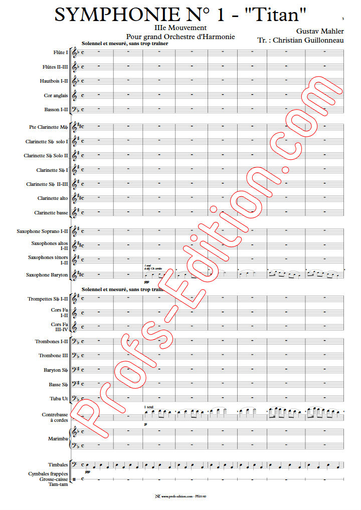 Symphonie n°1 Titan - Orchestre d'Harmonie - MAHLER G. - app.scorescoreTitle
