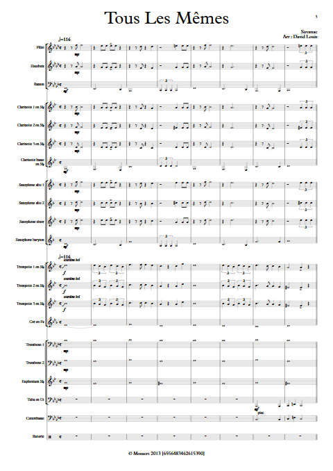 Tous les Mêmes - Orchestre d'Harmonie - STROMAE - app.scorescoreTitle