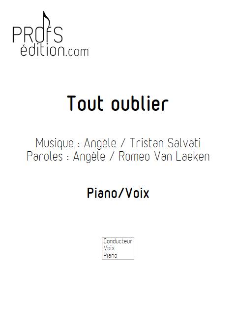 Tout oublier - Piano Voix - ANGELE - front page