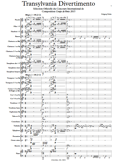 Transylvania Divertimento - Orchestre d'Harmonie - FRELAT G. - app.scorescoreTitle