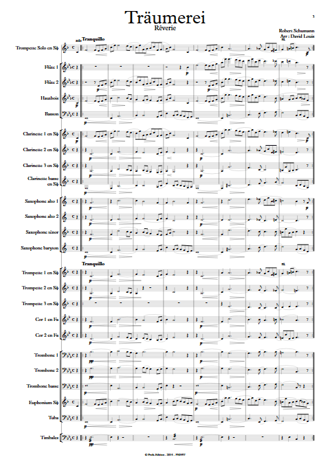 Träumerei - Orchestre d'Harmonie - SCHUMANN R. - app.scorescoreTitle