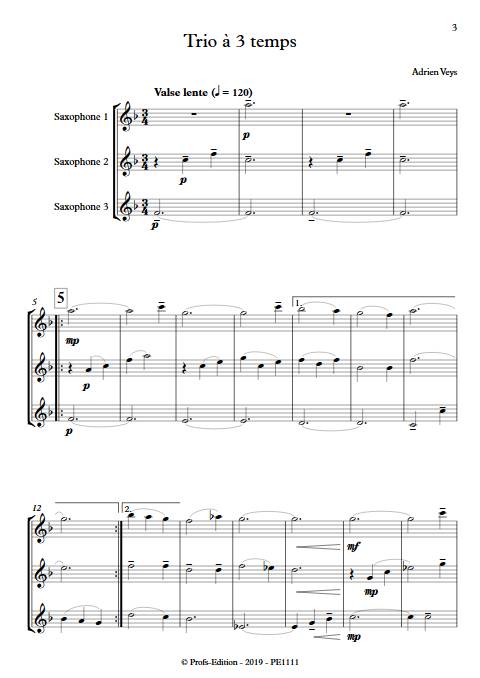 Trio à trois temps - Trio de Saxophones - VEYS A. - app.scorescoreTitle