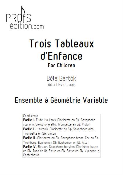 Trois Tableaux d'Enfance - Ensemble Variable - BARTOK B. - front page
