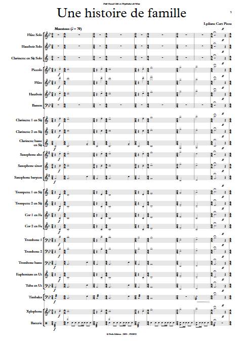 Une histoire de famille - Orchestre d'harmonie - CURT PITOU L. - Score