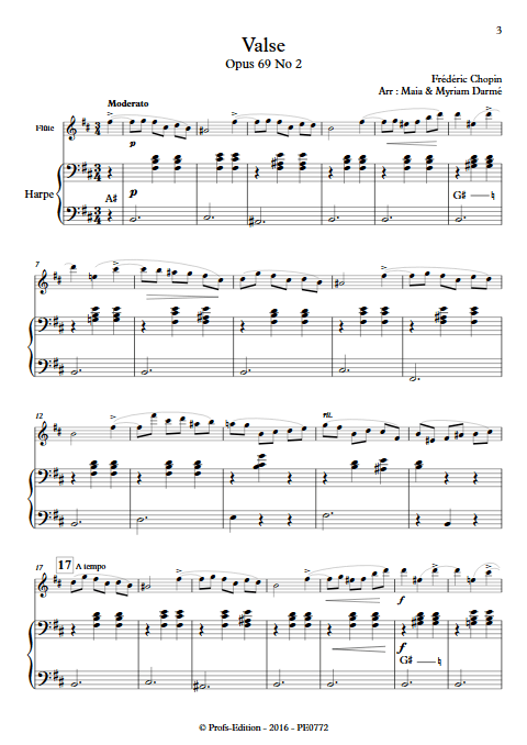 Valse Op 69 N°2 - Flûte & Harpe - CHOPIN F. - app.scorescoreTitle