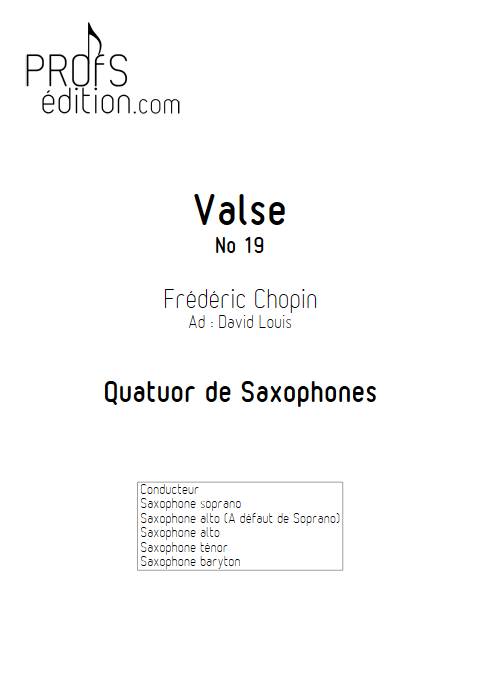 Valse No 19 - Quatuor de Saxophones - CHOPIN F. - front page