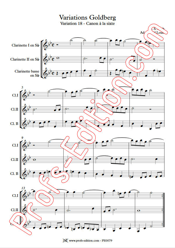 Variations Goldberg - Trio Clarinettes - BACH J. S. - app.scorescoreTitle