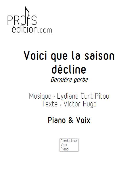 Voici que la saison décline - Piano Voix - CURT PITOU L. - front page