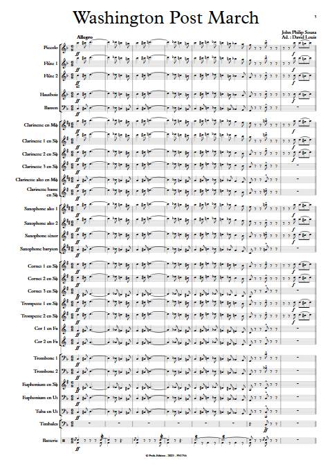 Washington Post March - Orchestre d'harmonie - SOUSA J. P. - app.scorescoreTitle