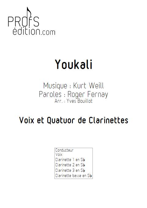 Youkali - Chant & Quatuor de Clarinettes - WEILL K. - front page