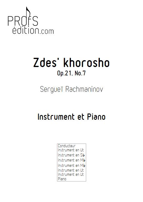 Zdes Khorosho - Instrument et Piano - RACHMANINOV S. - front page