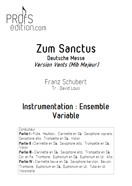 Zum Sanctus (Deutsche Messe) - Ensemble à Géométrie Variable - SCHUBERT F. - front page