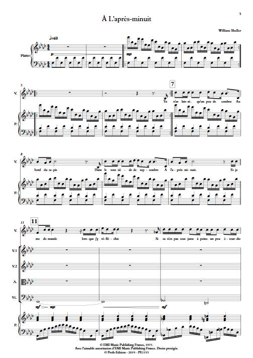 À L'après-minuit - Chant et Quintette à Cordes - SHELLER W. - app.scorescoreTitle
