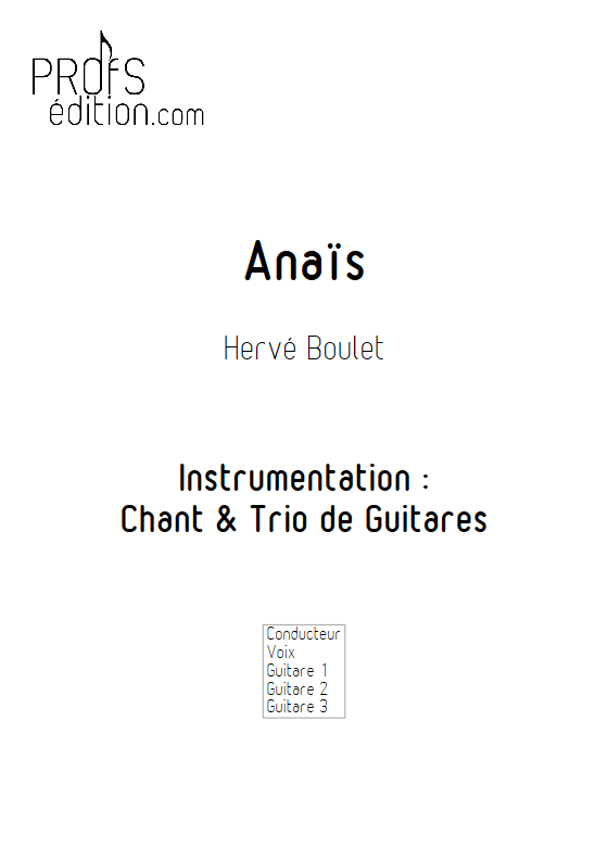Anaïs - Trio de Guitares & Voix- BOULET H. - front page