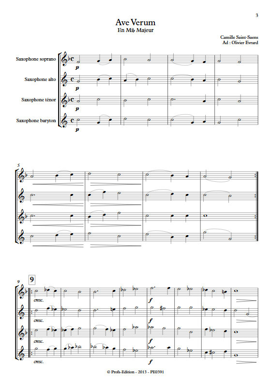 Ave Verum - Quatuor de Saxophones - SAINT-SAENS C. - app.scorescoreTitle