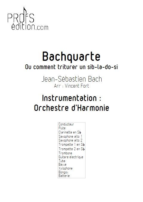 Bachquarte - Orchestre d'Harmonie - BACH J. S. - front page