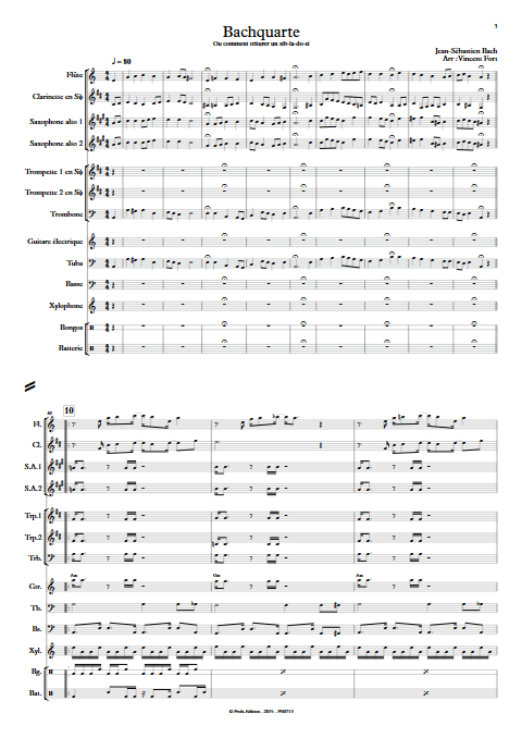 Bachquarte - Orchestre d'Harmonie - BACH J. S. - app.scorescoreTitle