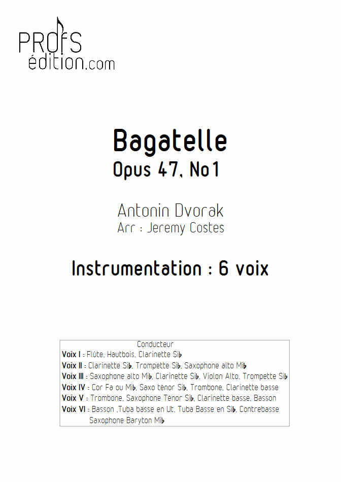 Bagatelle Op.47 - Ensemble Géométrie Variable - DVORAK A. - front page