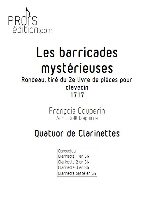 Les barricades mystérieuses - Quatuor de Clarinettes - COUPERIN F. - front page