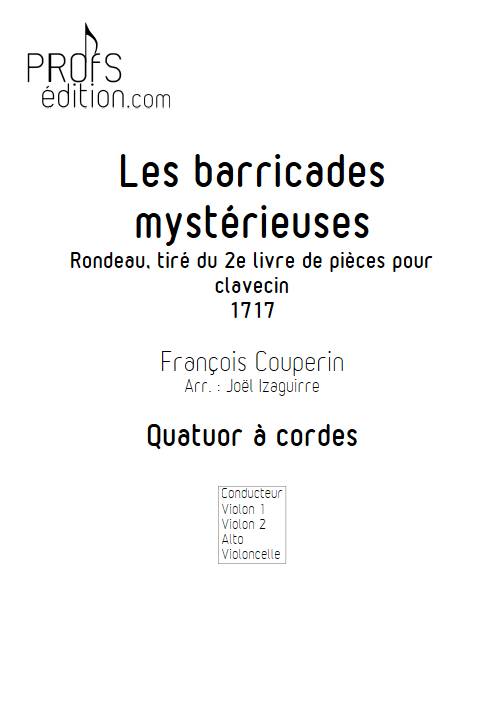 Les barricades mystérieuses - Quatuor à Cordes - COUPERIN F. - front page