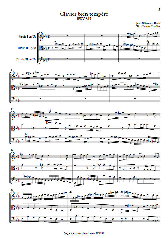 Clavier bien tempéré BWV 847 - Trio - BACH J. S. - app.scorescoreTitle