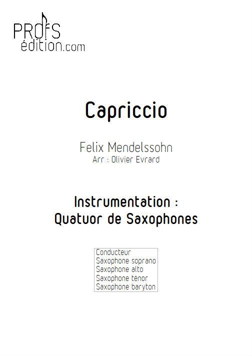 Capriccio - Quatuor de Saxophones - MENDELSSOHN F. - front page