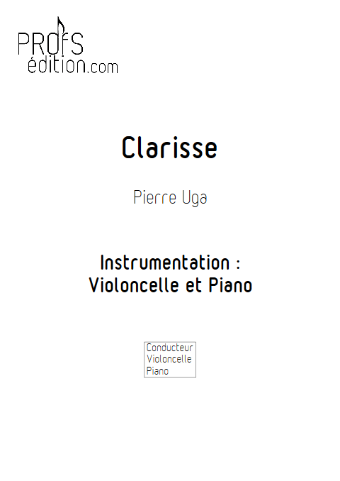 Clarisse - Violoncelle Piano - UGA P. - front page